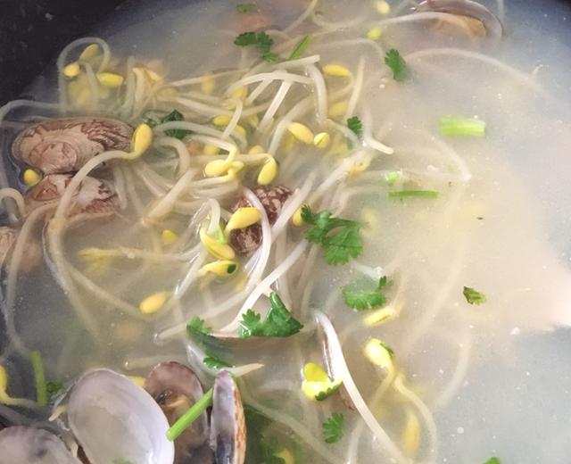 黄豆芽蛤蜊汤的做法