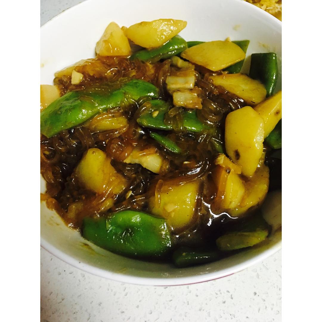 豆角土豆炖宽粉