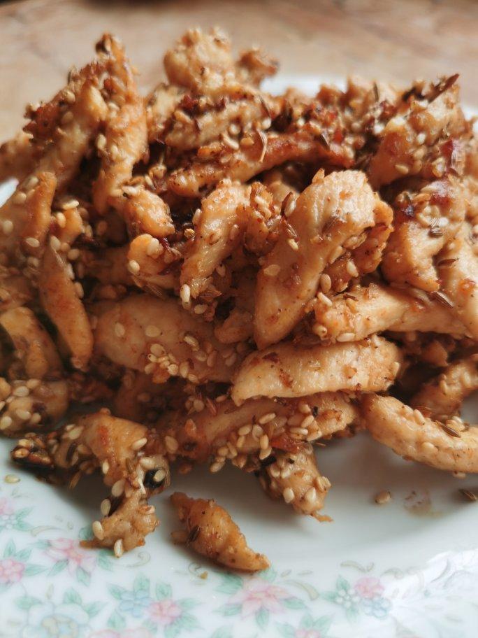 孜然鸡胸肉，低脂低卡好吃无压力。