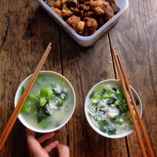 家庭味青菜年糕饭汤（妈妈料理）