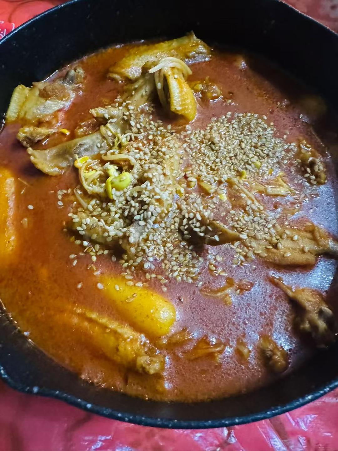 韩式辣酱鸡翅年糕
