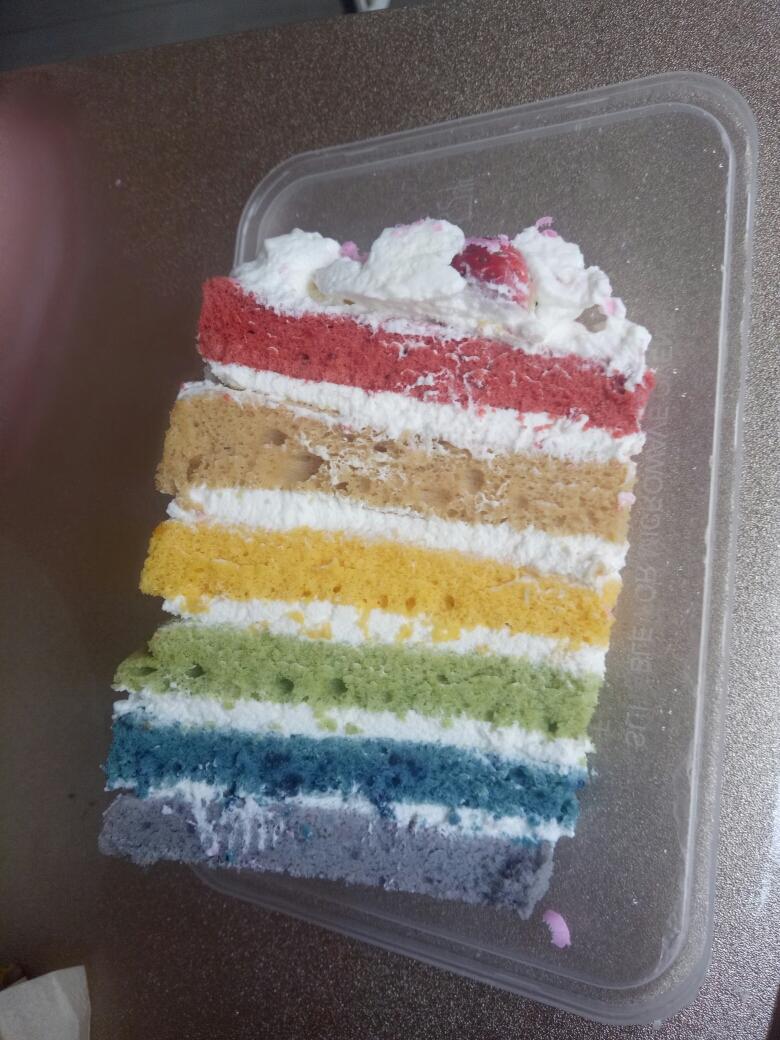 自留备忘果蔬粉彩虹蛋糕