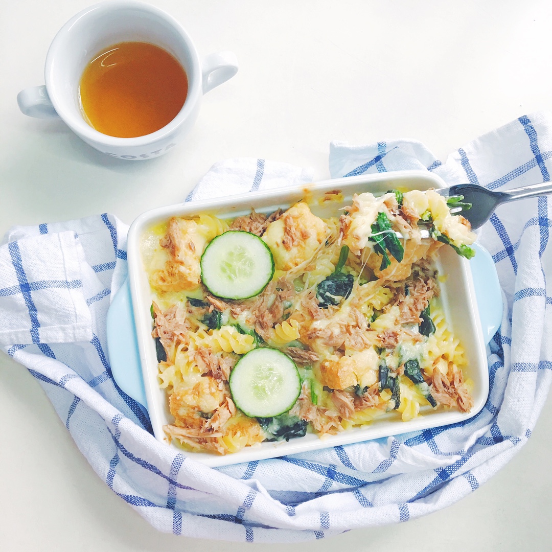 #海尔嫩烤箱# 金枪鱼菠菜意面Casserole
