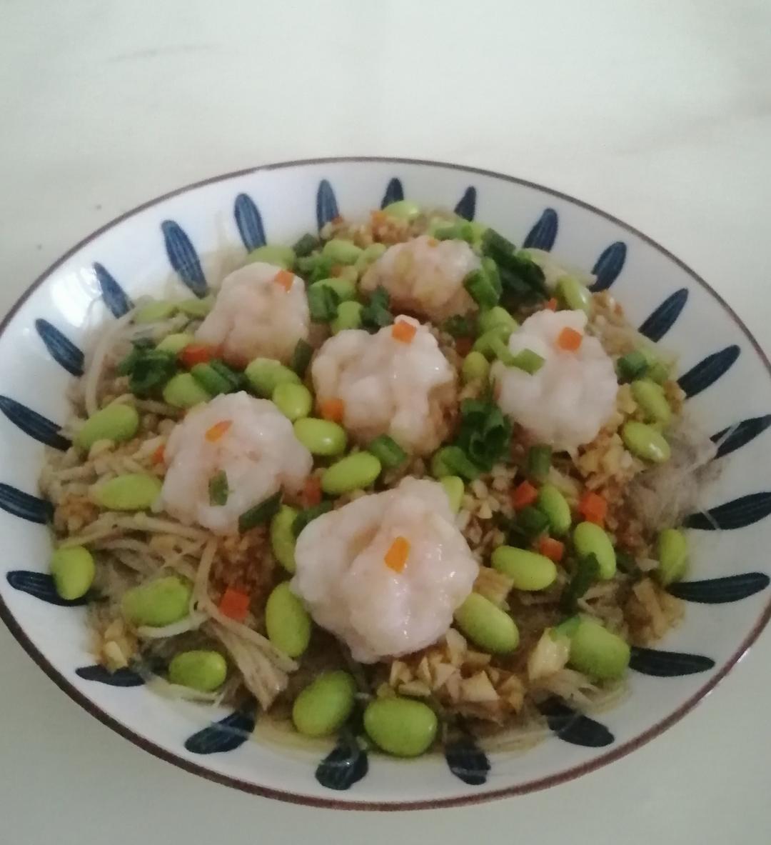 蒜香肉末粉丝蒸虾球