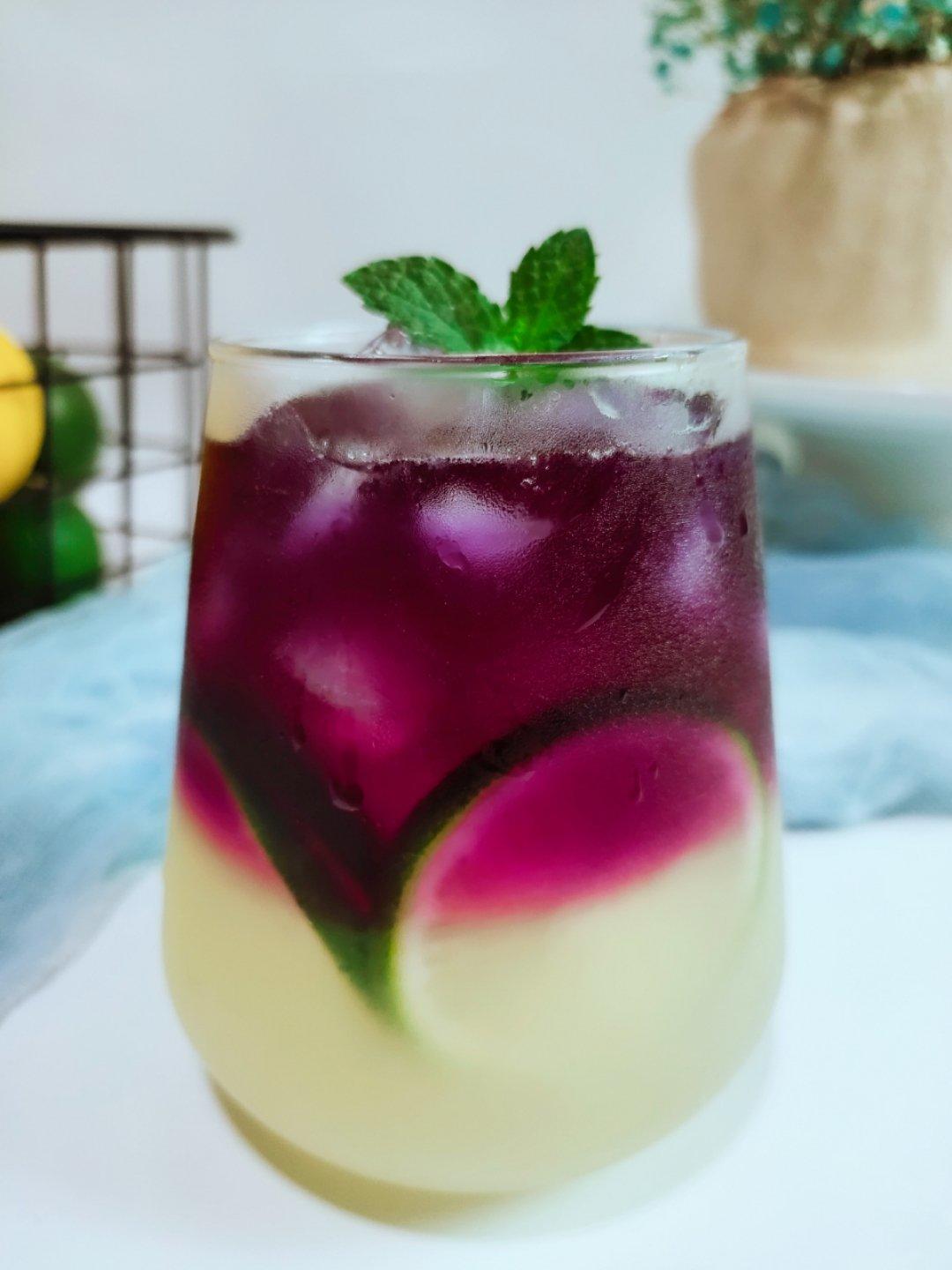 柠檬蝶豆花茶