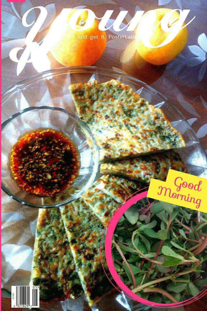 雨晴_hykr做的马齿苋鸡蛋饼