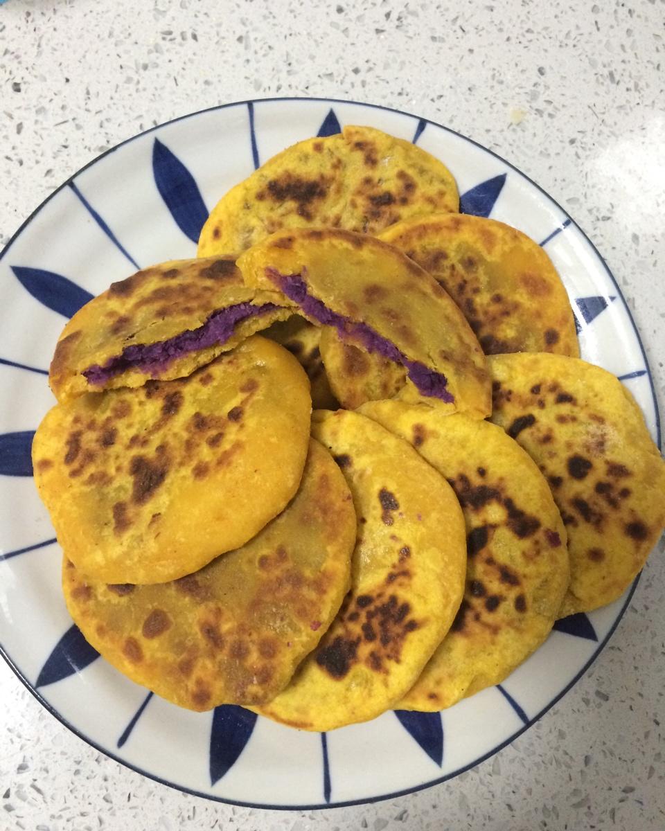 紫薯馅南瓜饼