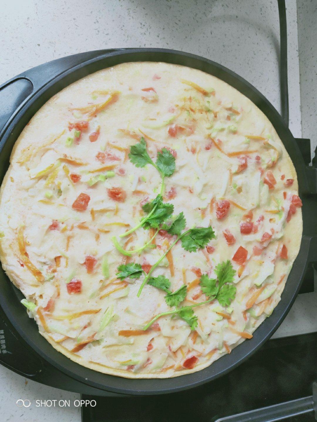 电饼铛胡萝卜丝葱花鸡蛋饼