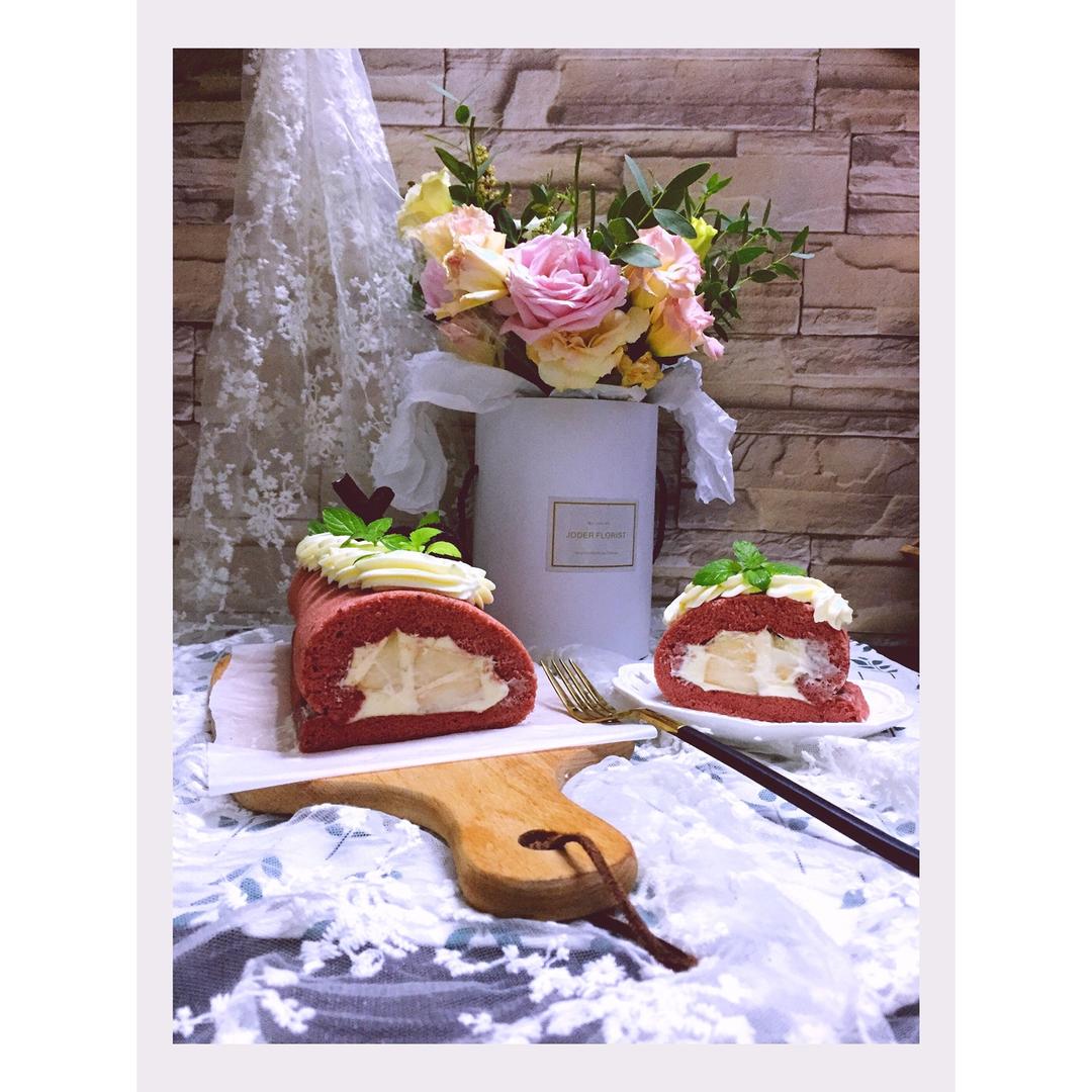 粉嫩水蜜桃蛋糕卷—摩飞厨师机