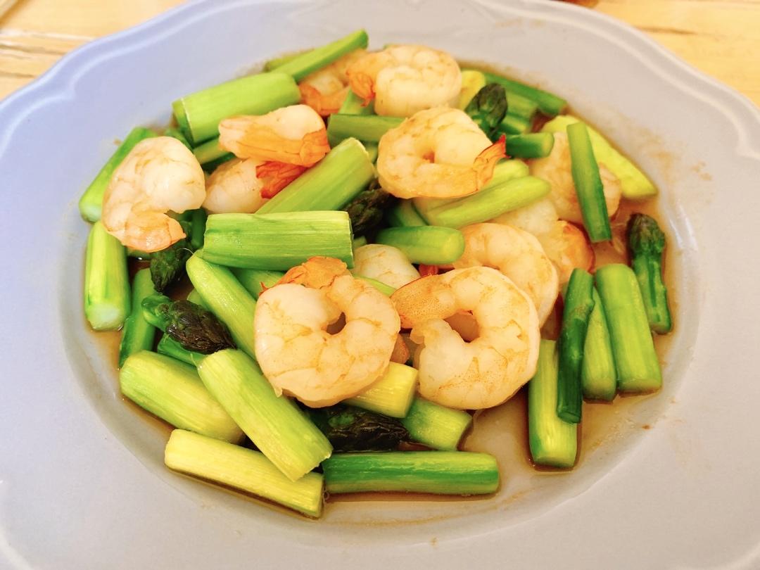 清炒芦笋虾仁