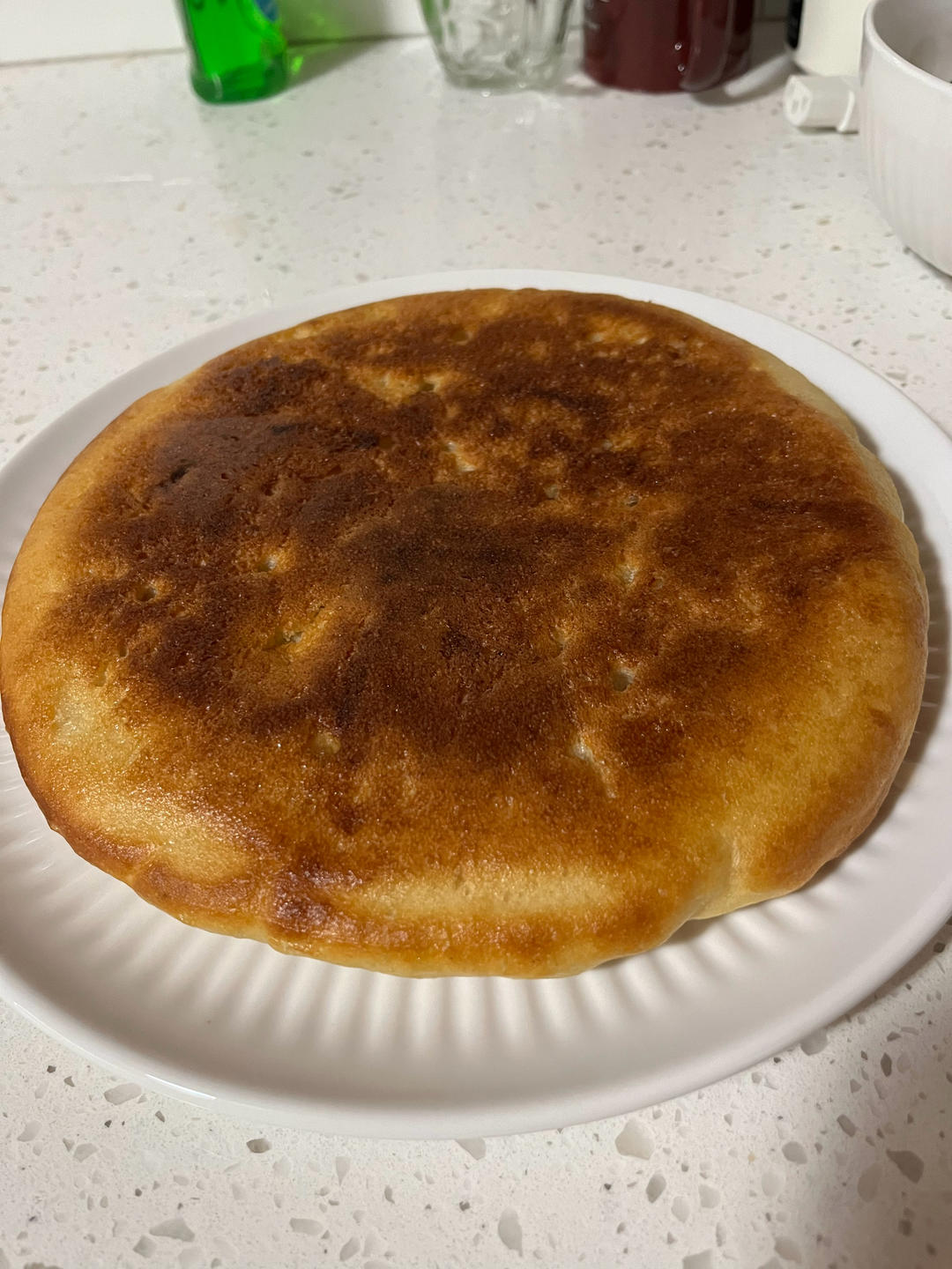 手不沾面做发面大饼