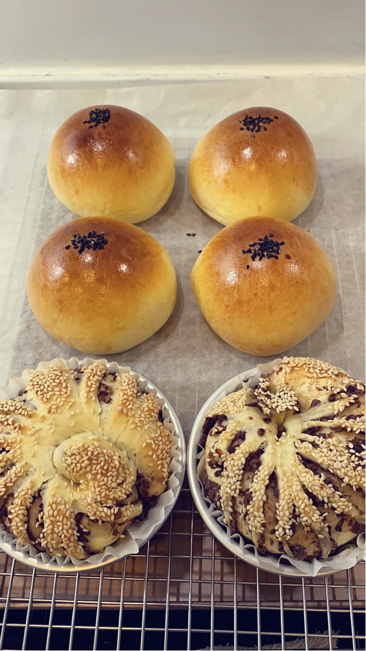 芝麻豆沙面包卷（汤种法）