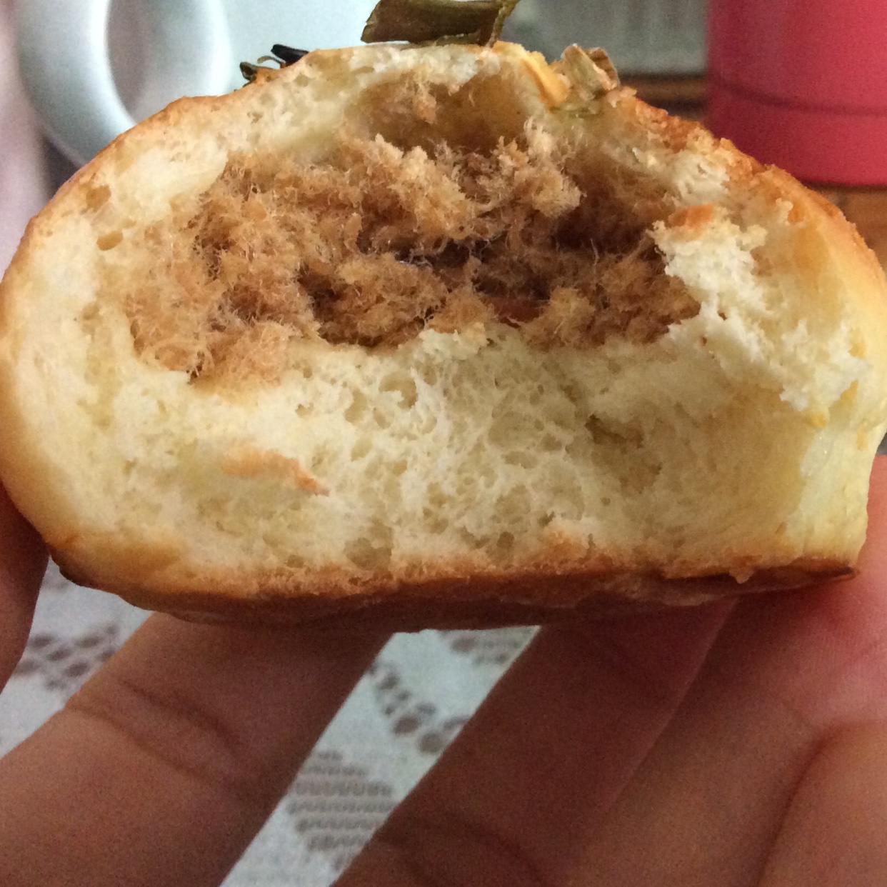 香葱肉松面包卷