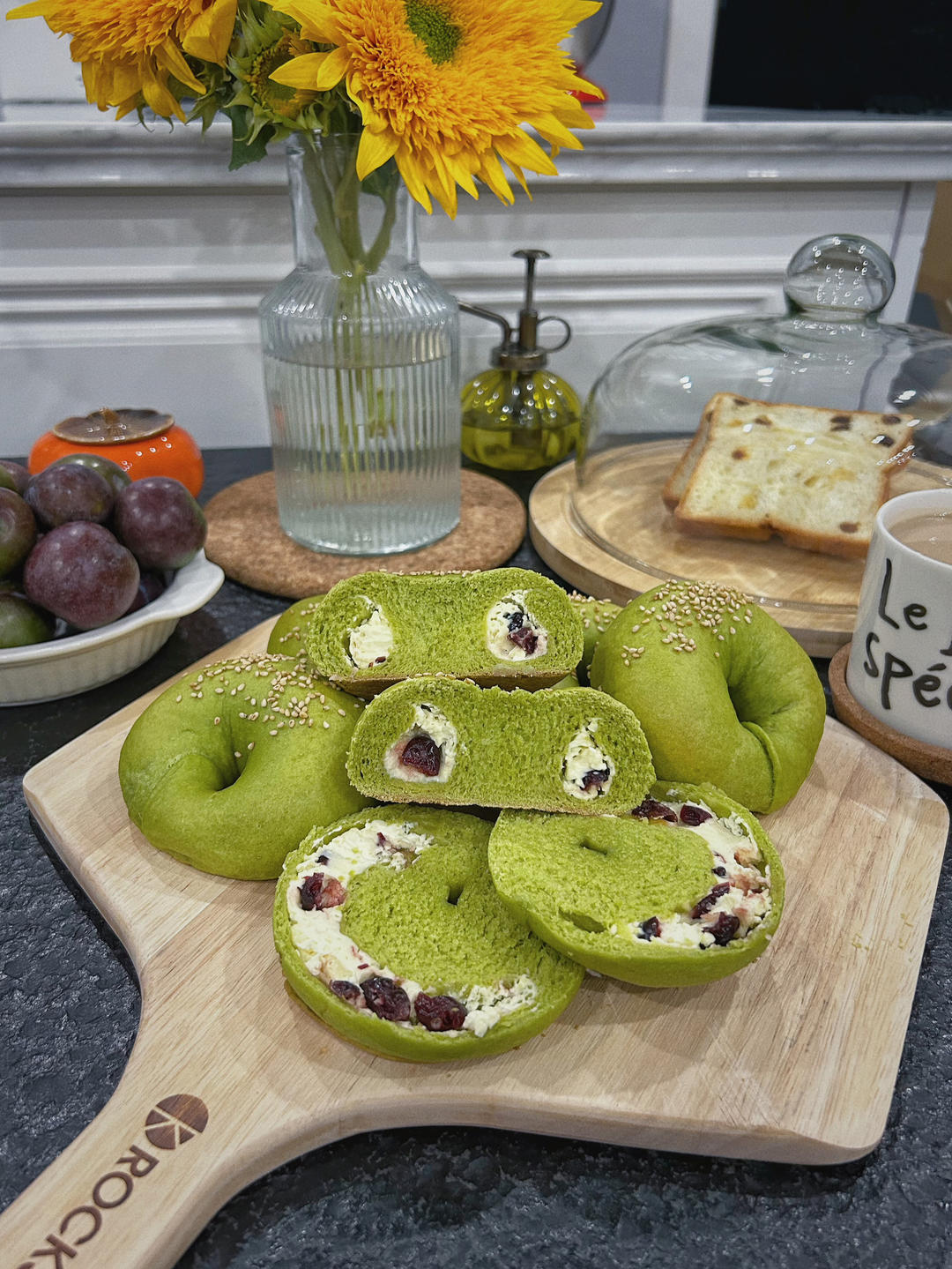斑斓椰椰乳酪贝果🥥清新治愈搭配🌿