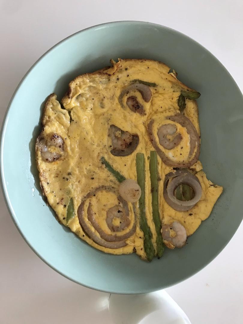 芦笋虾仁早餐蛋饼