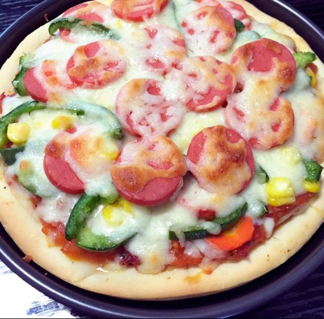8寸香肠蔬菜pizza 自制pizza酱的做法