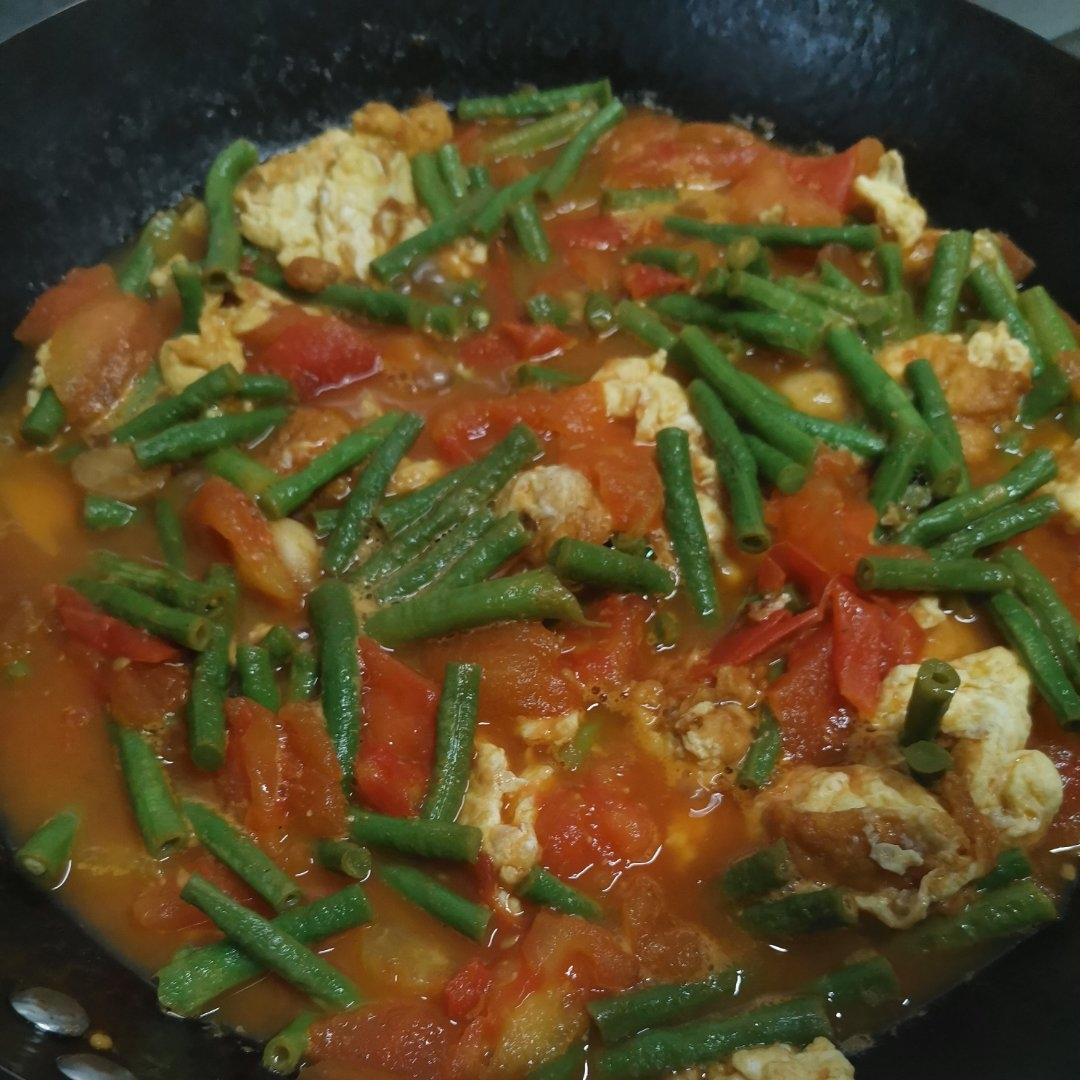 豆角鸡蛋番茄捞面条