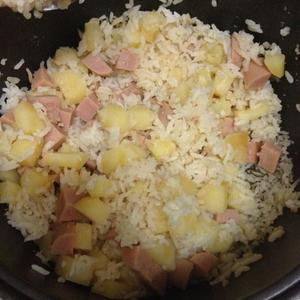 电饭锅版土豆香肠焖饭的做法 步骤4