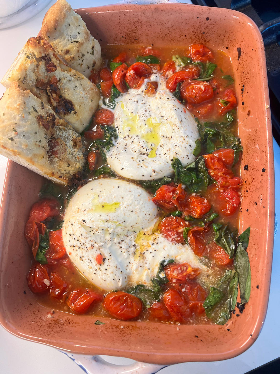 烤番茄配Burrata