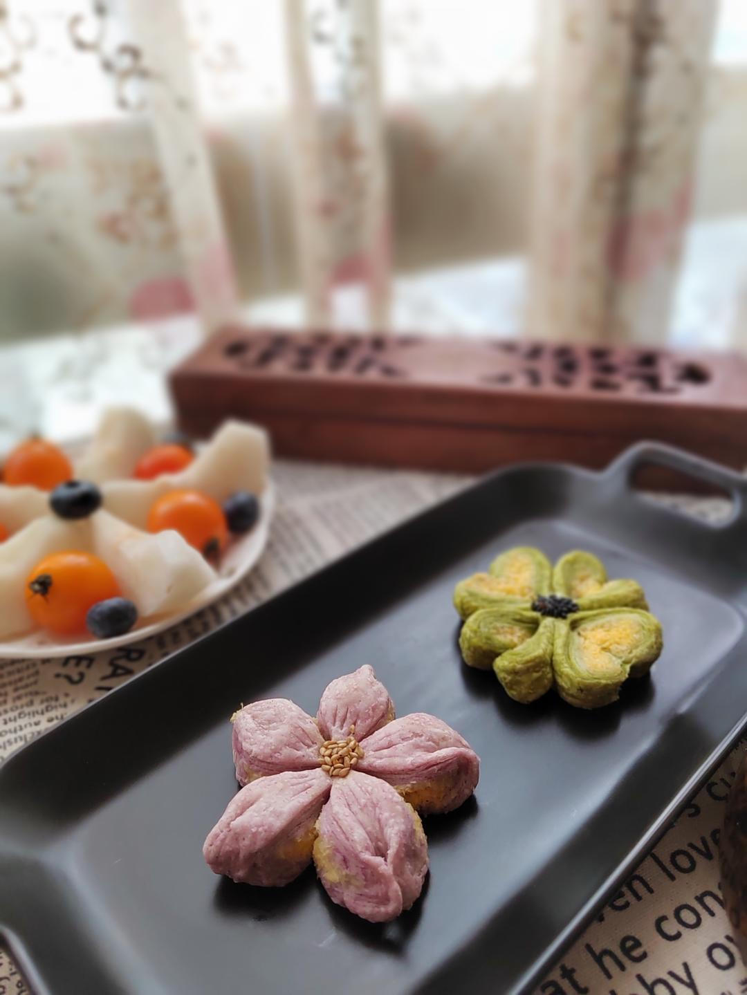 手残党版🌸桃花酥🍀四叶草酥菊花酥-不醒面 超简单