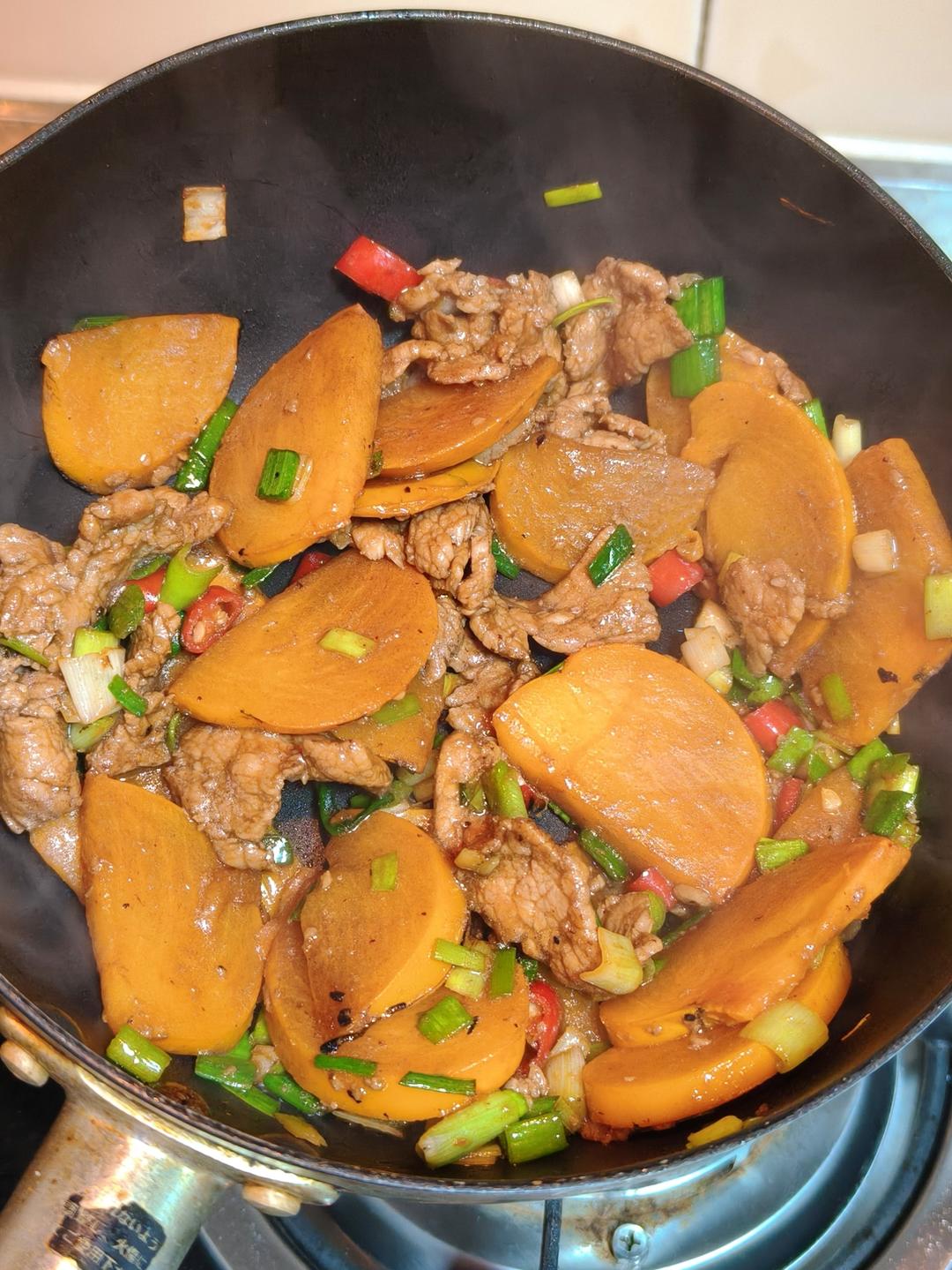 脆柿炒肉片（技术总结版）