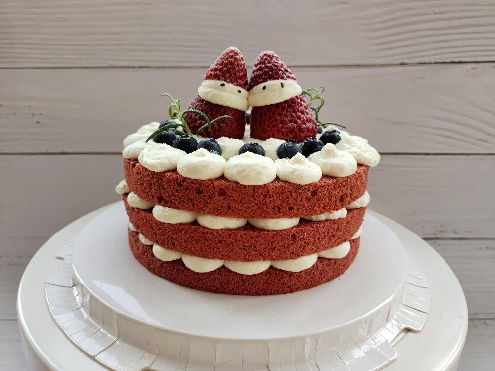 无需抹面！轻松上手的红丝绒奶油裸蛋糕