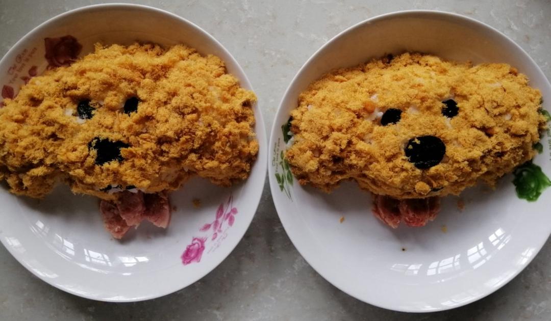 哄娃人气早餐【咸蛋黄肉松饭团】泰迪版-每天都是六一节