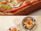 懒人早餐❷蘑菇火腿吐司披萨