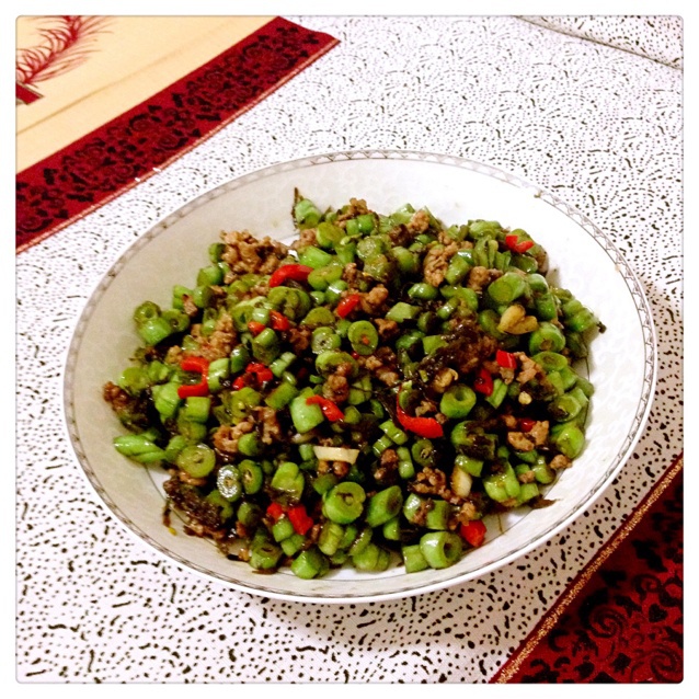 干煸榄菜肉末豆角