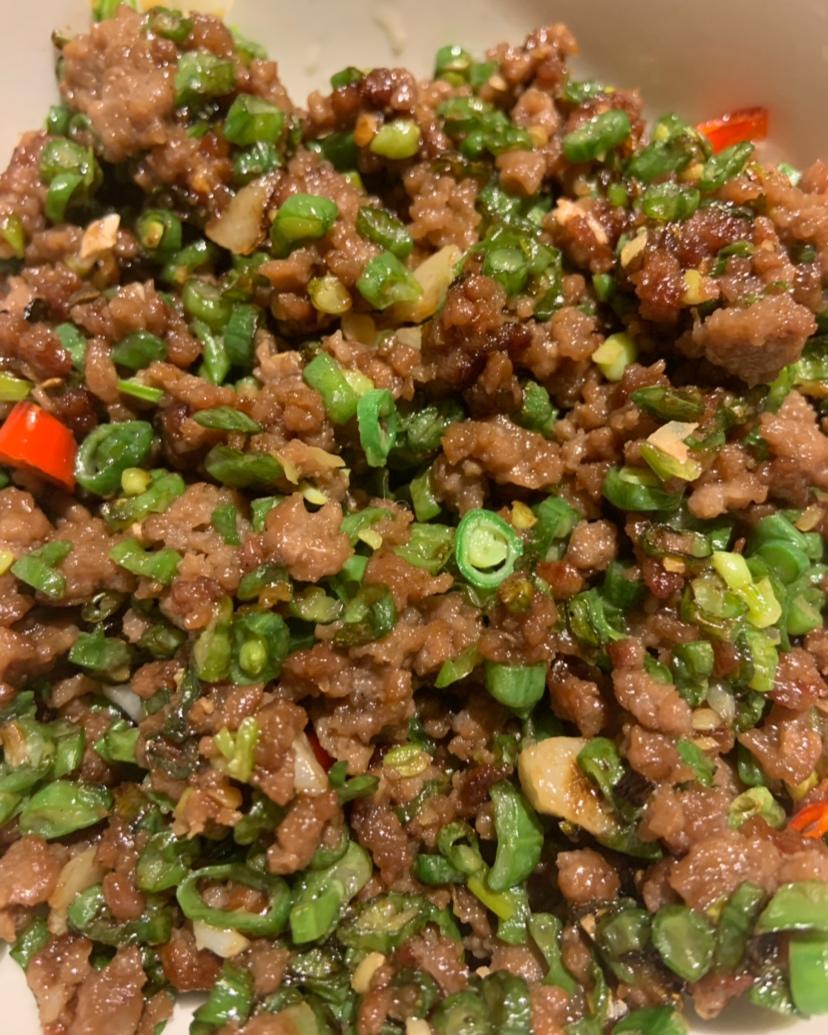 肉沫豆角下饭菜