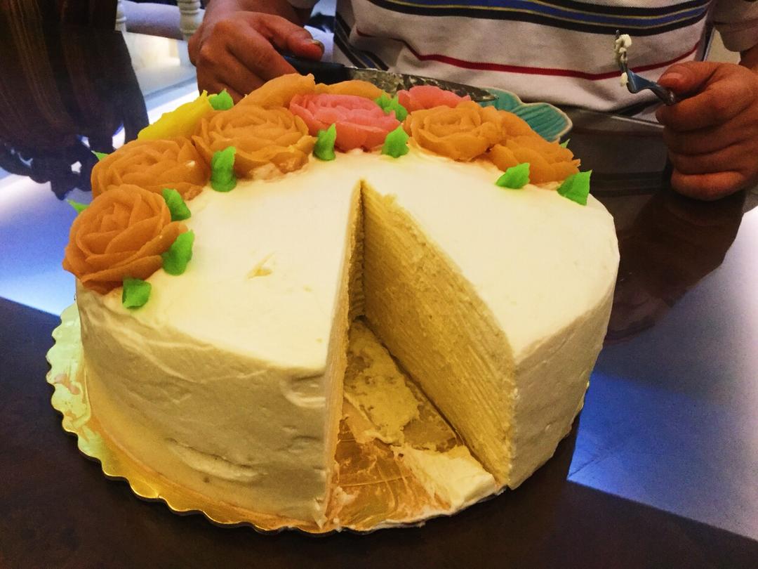 学做LADY M家24层超薄渐变抹茶千层蛋糕