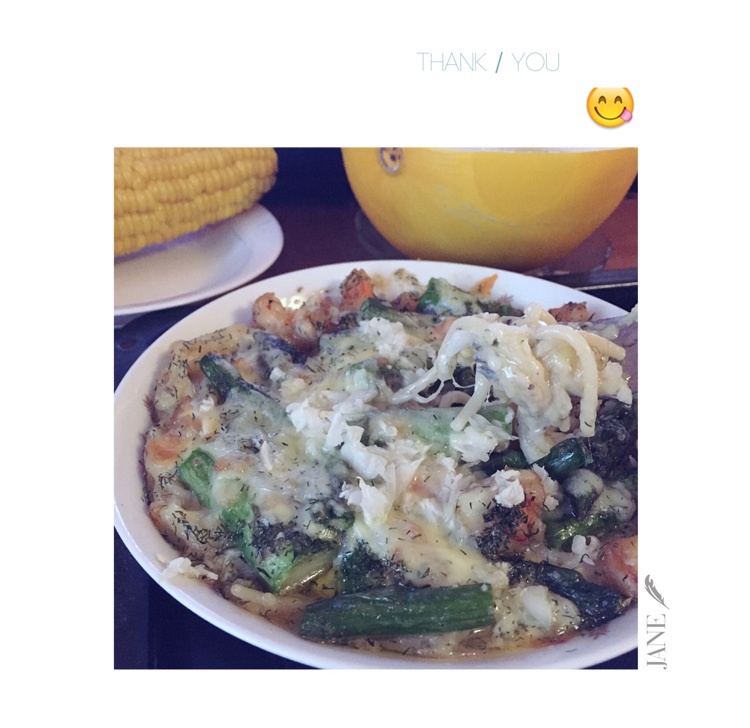 焗烤鲜虾蝴蝶面