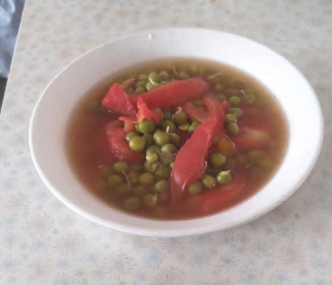西红柿豌豆汤2（无油素食）的做法