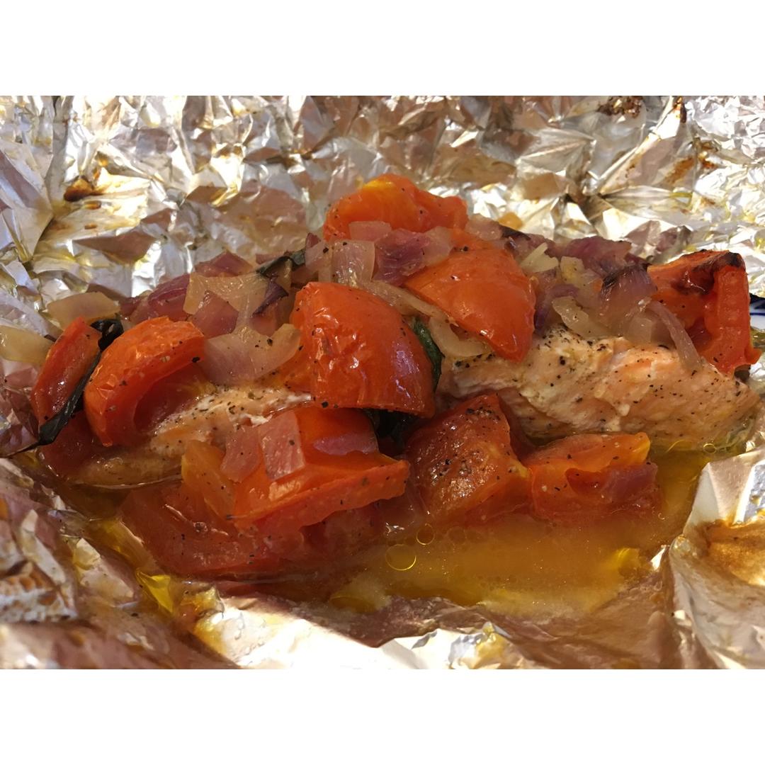 锡纸烤三文鱼  （Salmon Baked in Foil）