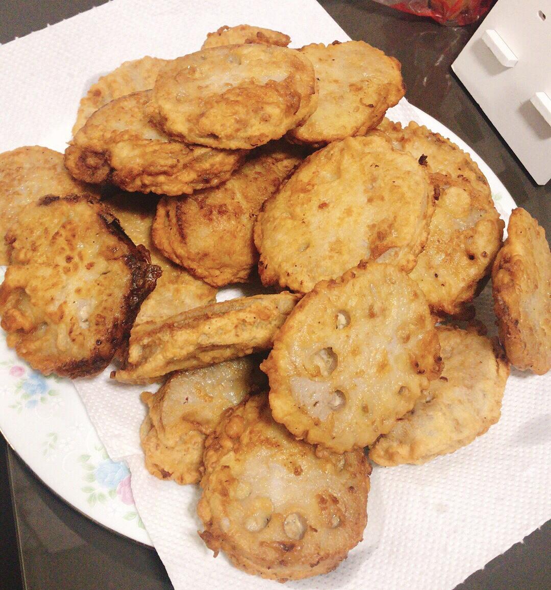 lois徐肉肉做的香炸夹肉藕饼