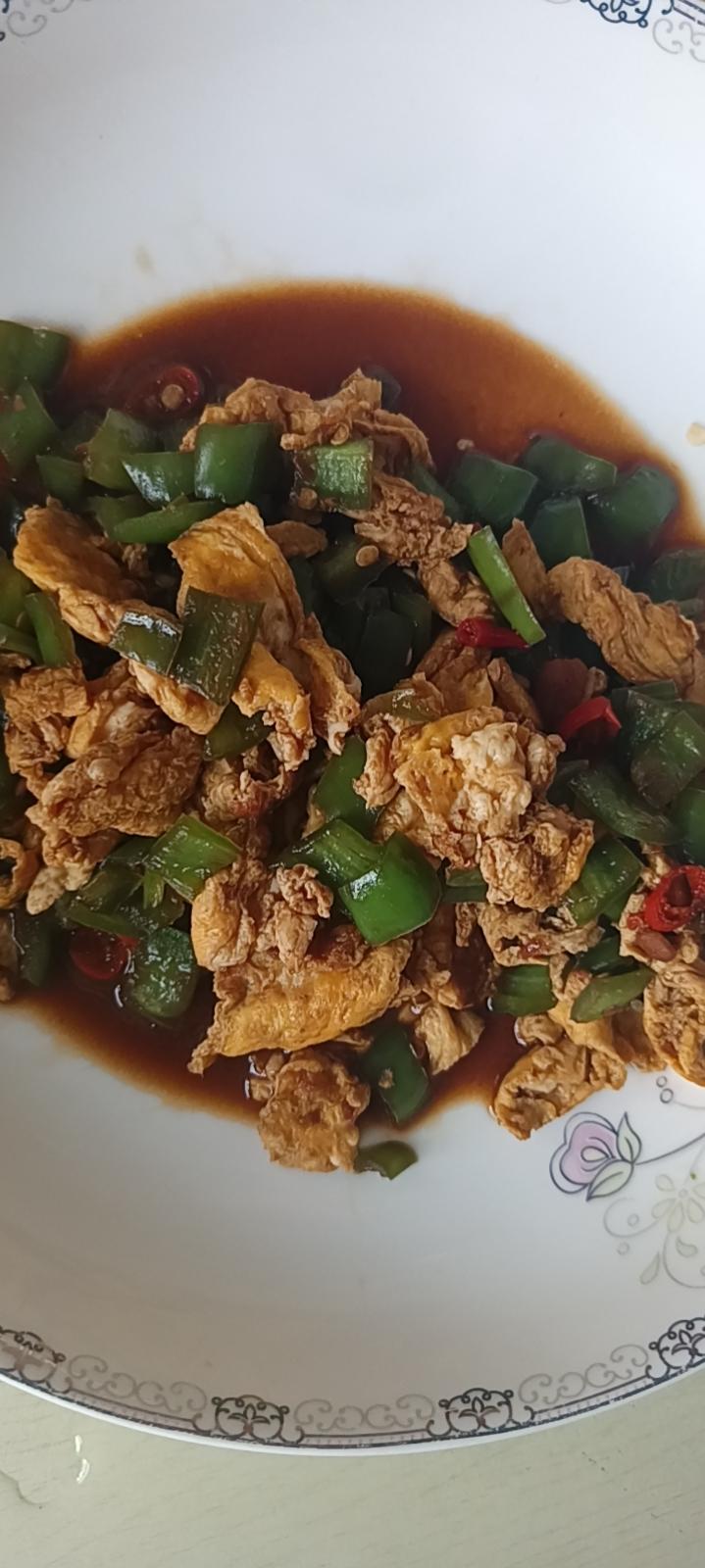 青椒鸡蛋打卤面