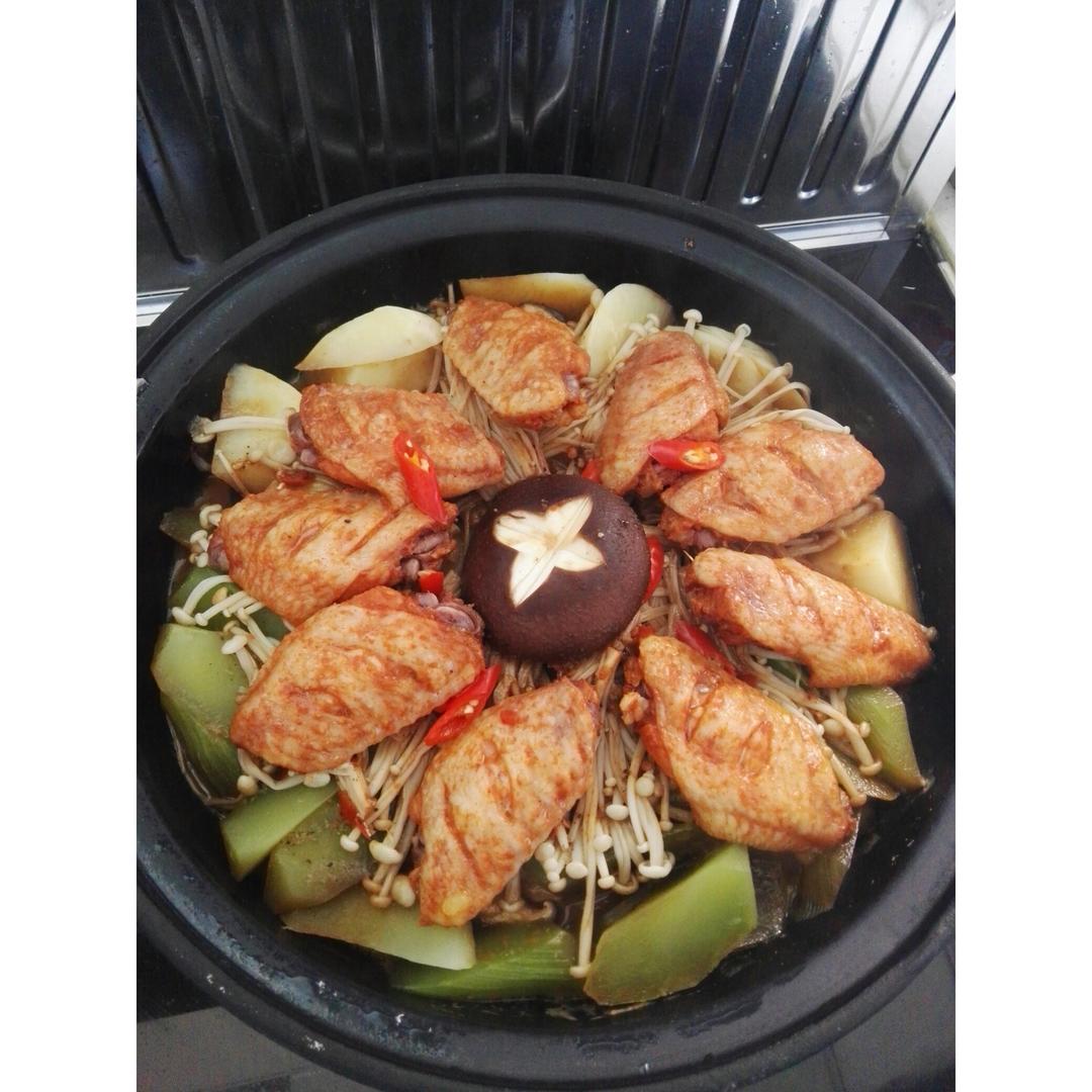 塔吉锅之鸡翅杏鲍菇