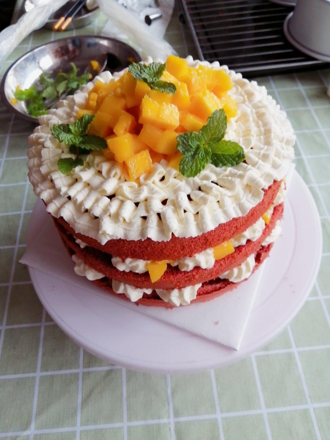 红丝绒圣诞生日蛋糕（戚风蛋糕胚）