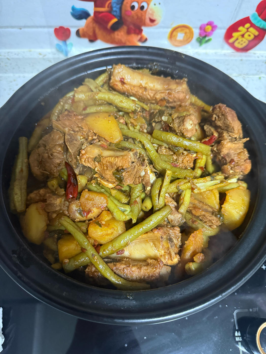 硬菜代表--排骨炖豆角土豆（豆角焖面胚子）