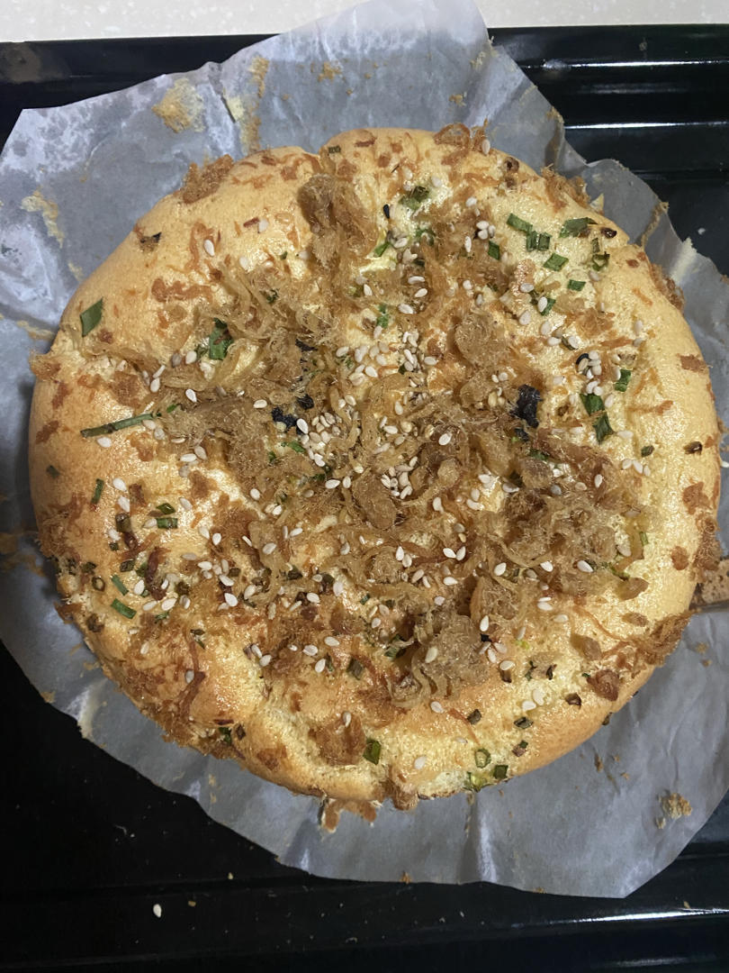 低卡葱香肉松蛋糕，少糖少油无负罪感