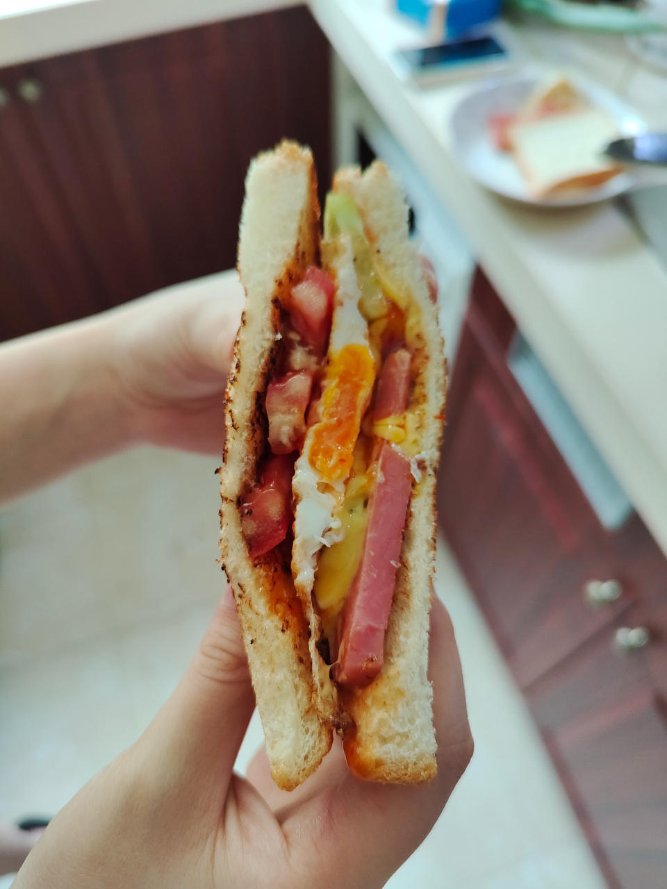 火腿芝士蛋三文治