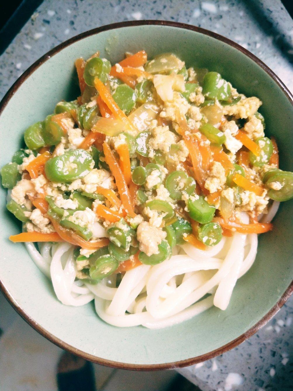 豆角肉丝面筋打卤面