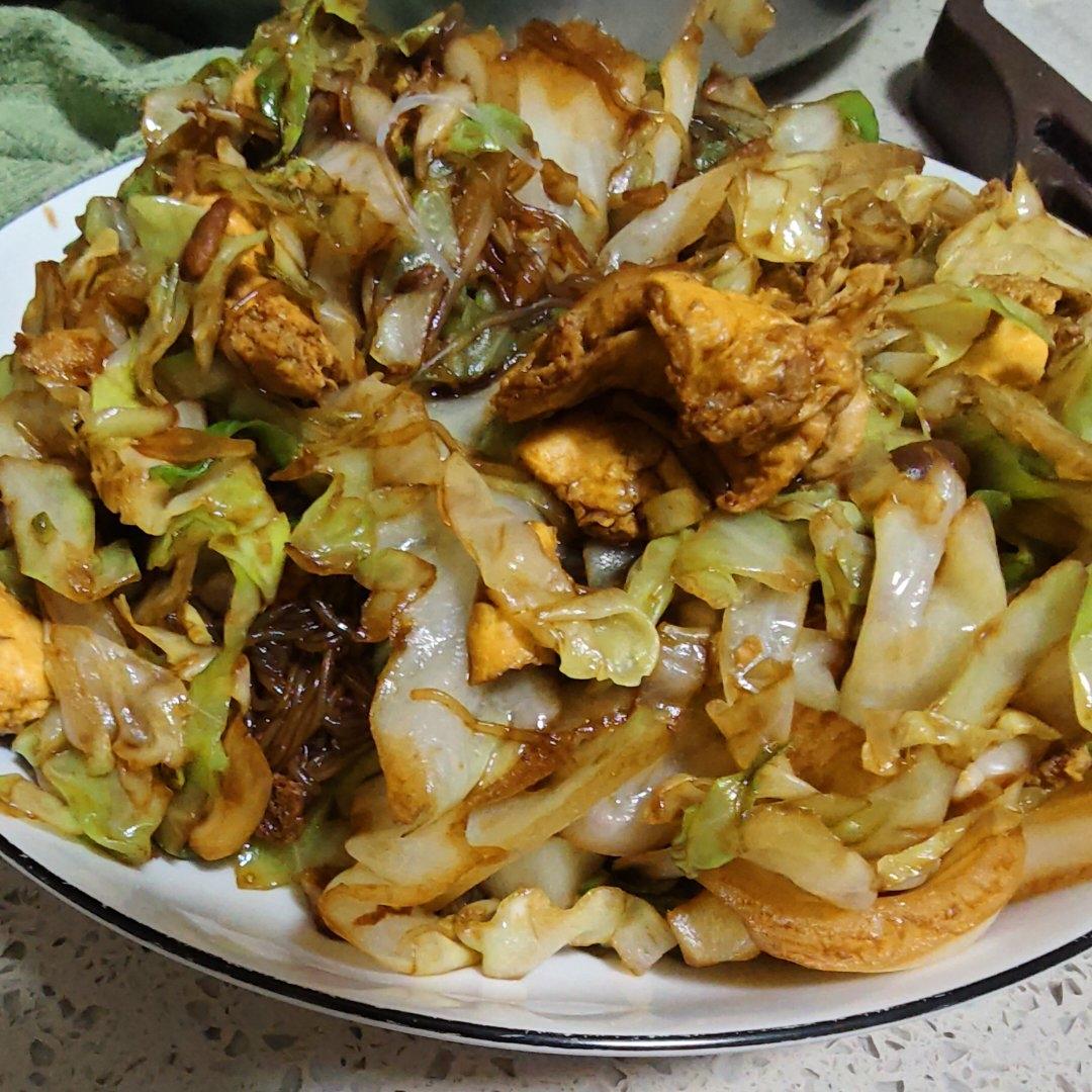 包菜鸡蛋炒粉丝