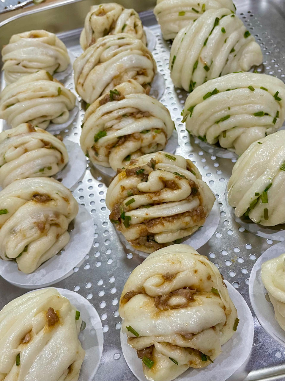 葱油花卷，一根筷子卷出漂亮的造型