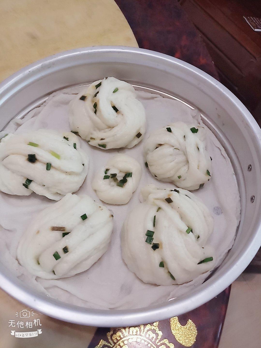 葱油花卷，一根筷子卷出漂亮的造型