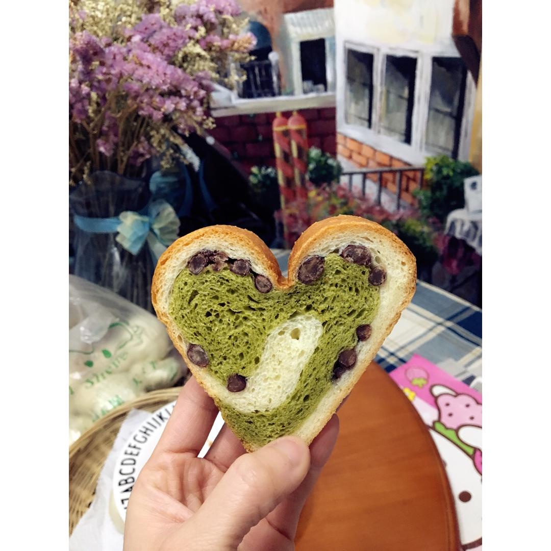 蜜豆抹茶心形吐司