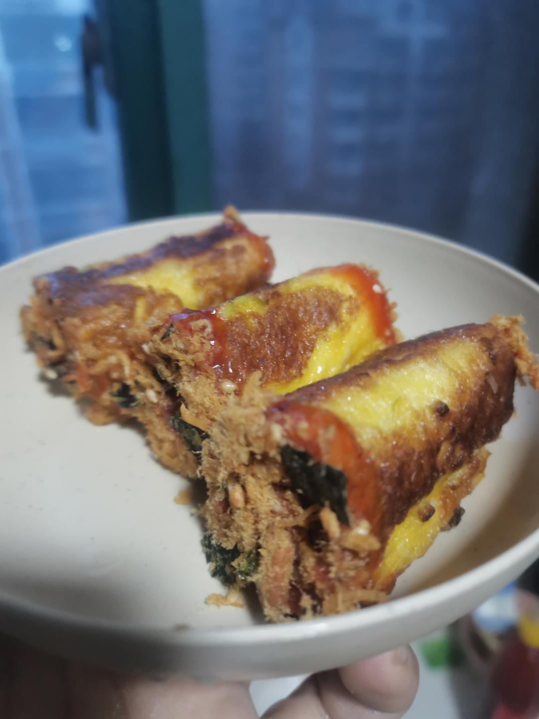 平底锅就能做❗️快手早餐❗️肉松吐司卷