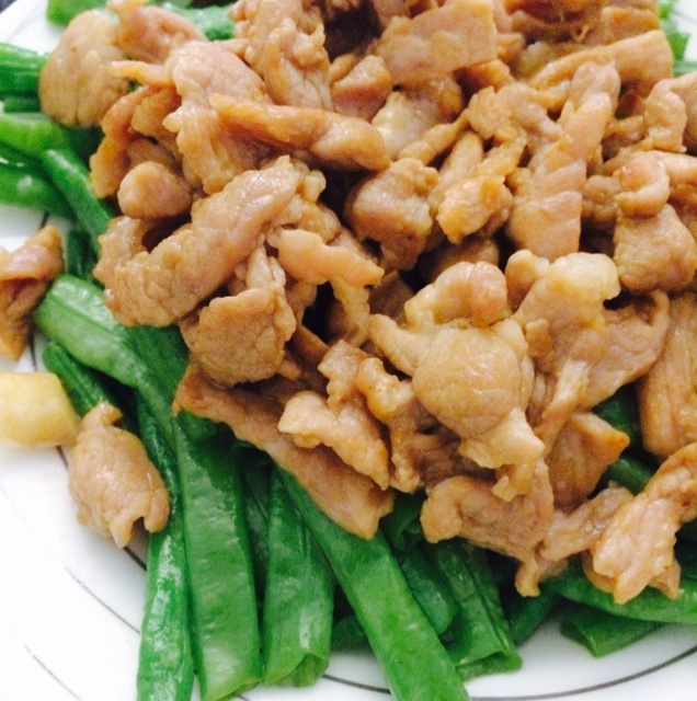 豆角炒肉片