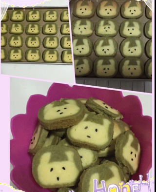 抹茶兔兔曲奇（比熊猫简单！超详细实物图+超良心手绘图）
