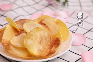 烤箱版 | 薯片&苹果干&紫薯条的做法 步骤5